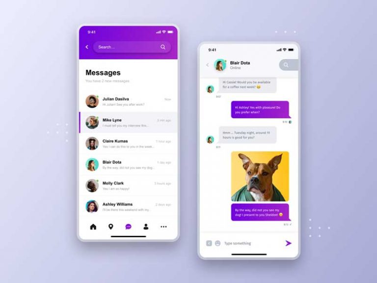Messages and Chat Screens Free UI Design