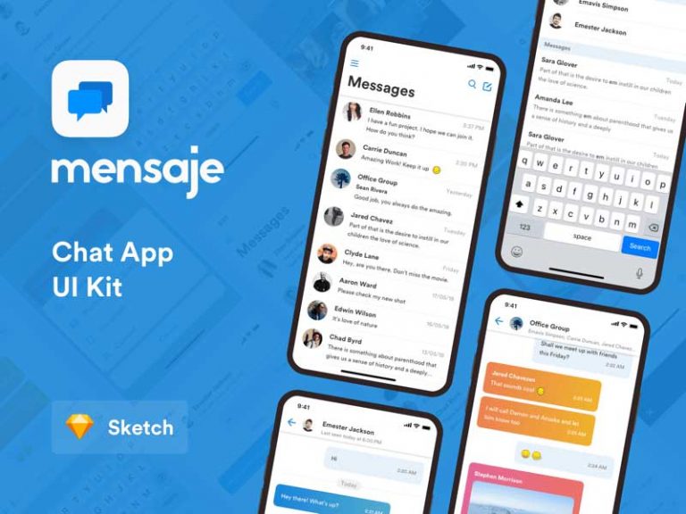 Messaging App Free UI Kit for iOS