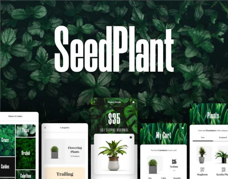 SeedPlant - Free E-Commerce App UI for Adobe XD
