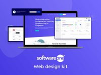 SoftwareOne Free Landing Page Design for Sketch
