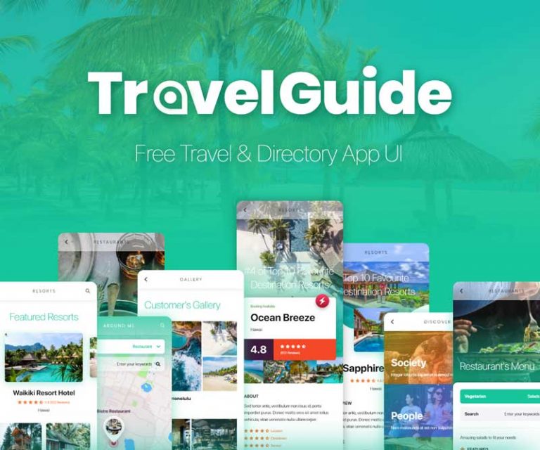 TravelGuide - Free Travel & Directory App UI for Adobe XD