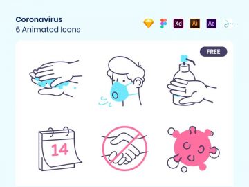 6 Free Animated Corona Virus Icons