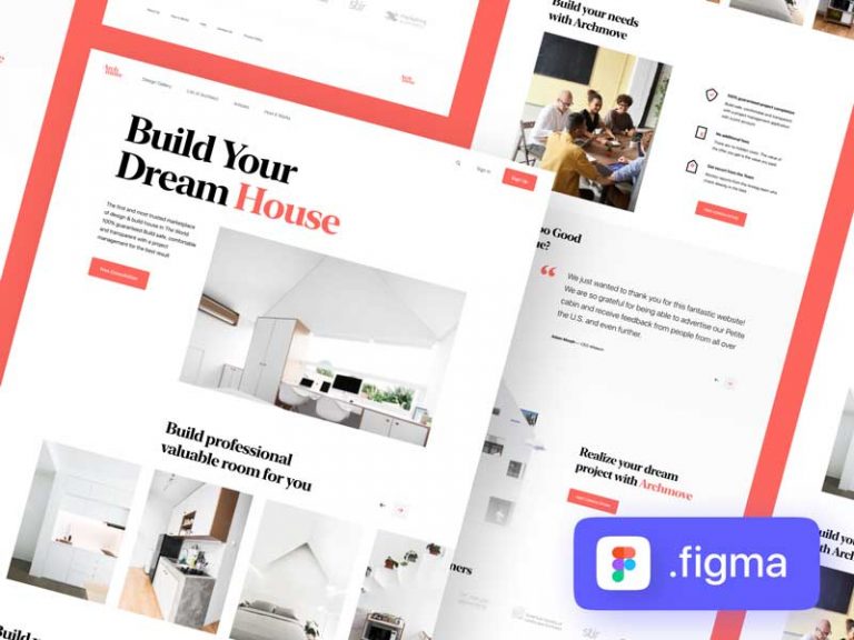 Free Architecture Landing Page for Figma