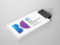Free Business Cards with Clip Mockup