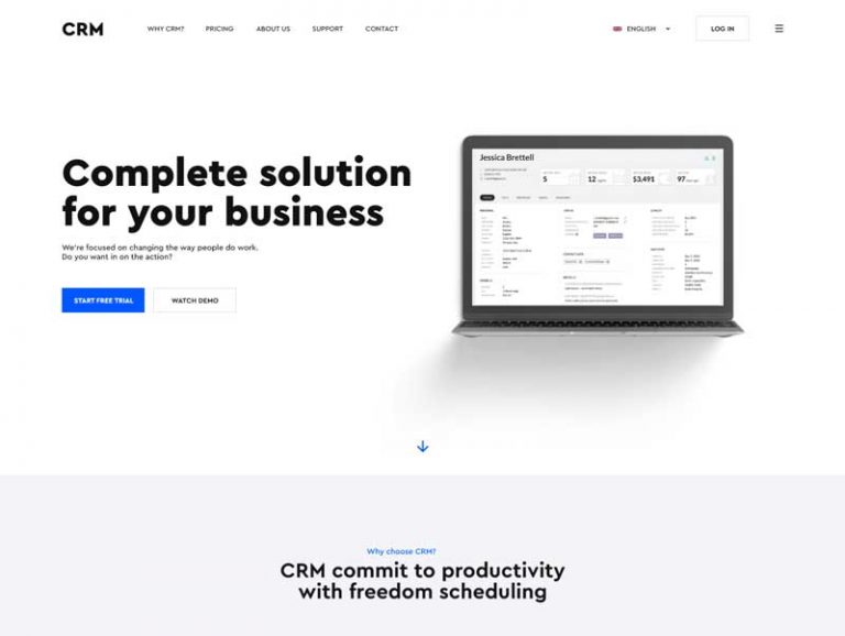 Free CRM Website Template