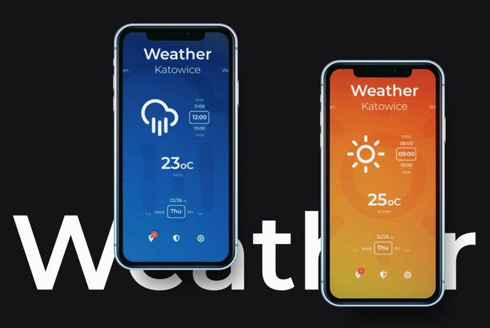 Free Clean Weather UI Kit for XD