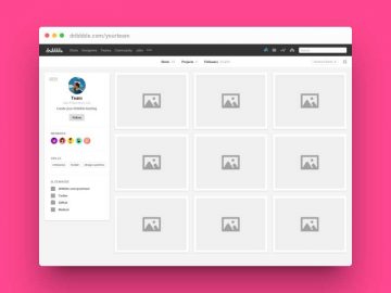 Free Dribbble Profile Redesign for Sketch