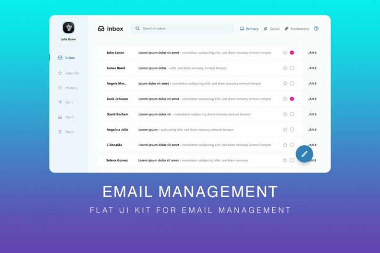 Free E-Mail Management Ui Kit