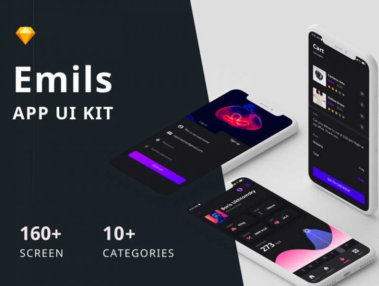 Free Emils Mobile App Ui Kit