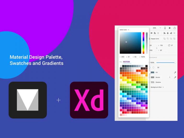 Free Material Design Color Palette for Adobe Xd