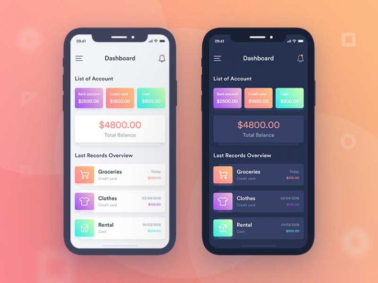 Free Mobile Finance UI Kit Template for XD
