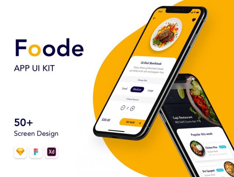 Free Mobile Food Order App UI Kit