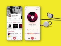 Free Music App UI Concept for Adobe XD