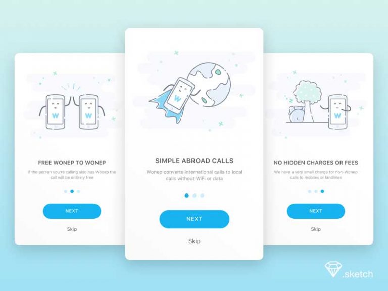 Free Onboarding Screens for Sketch