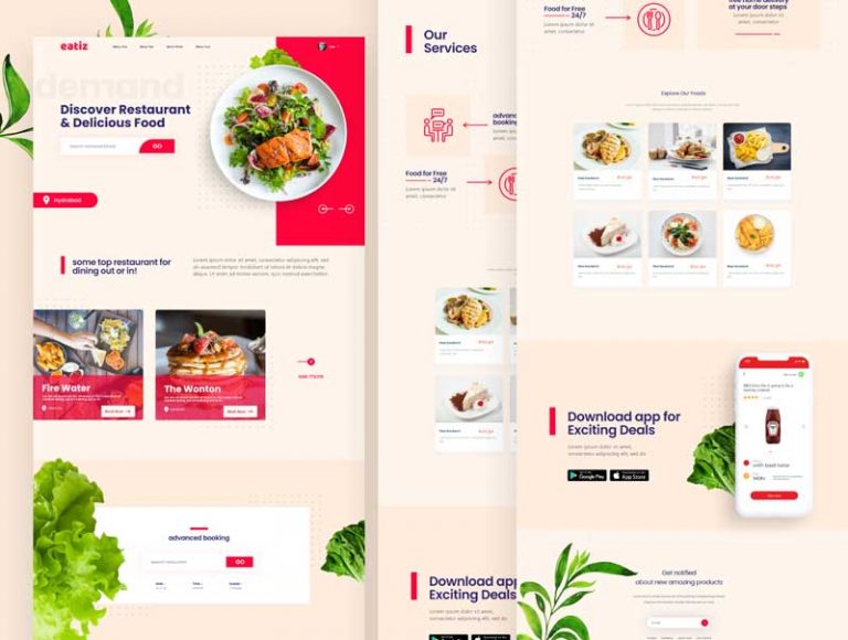 Free Restaurant Landing Page Template