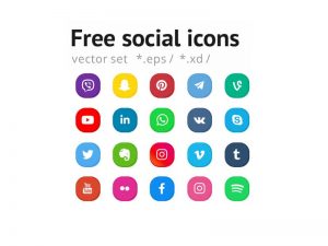 Free Social Icons Set - Free Illustrator Icon Freebies - Freebiefy