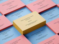 Free Stacked Business Cards Mockups