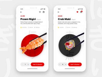 Free Sushi Restaurant App for Adobe XD