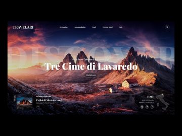 Free Travelari Website Header Concept for XD