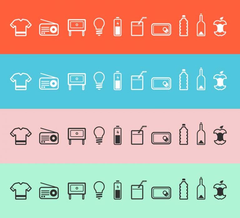 Free Waste Recycling Icons for Adobe XD