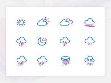 Free Weather PSD Icon Set