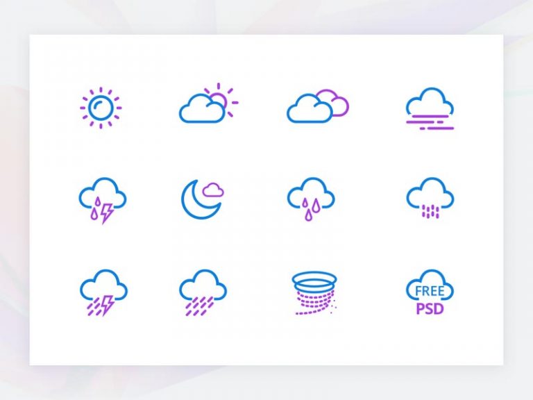 Free Weather PSD Icon Set