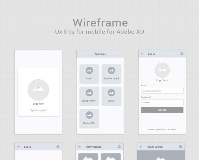 Free Wireframe Kit for XD