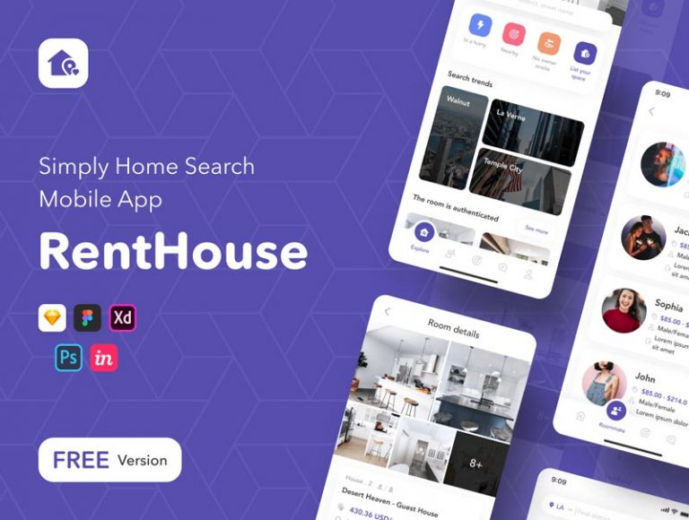 Real Estate Directory App Concept Free UI Kit
