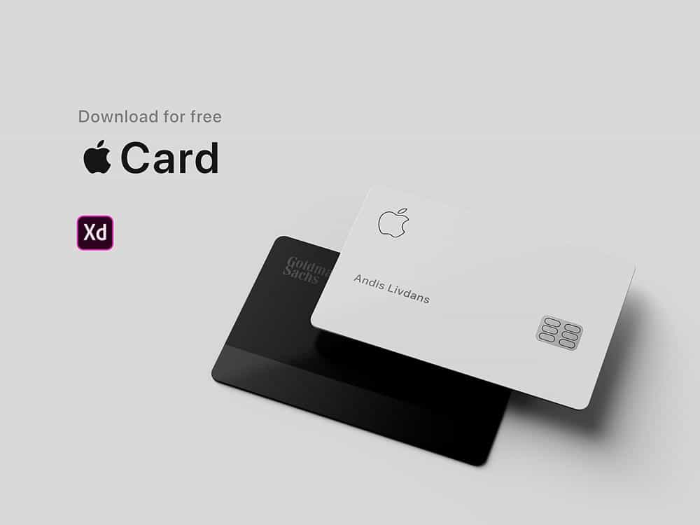 Free Apple Card Mockup - Free Adobe XD Mockups | Freebiefy