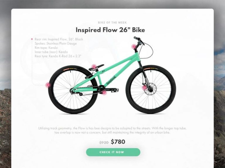Free Bike Shop Product Card UI Design