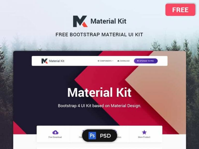 Free Bootstrap Material PSD UI Kit