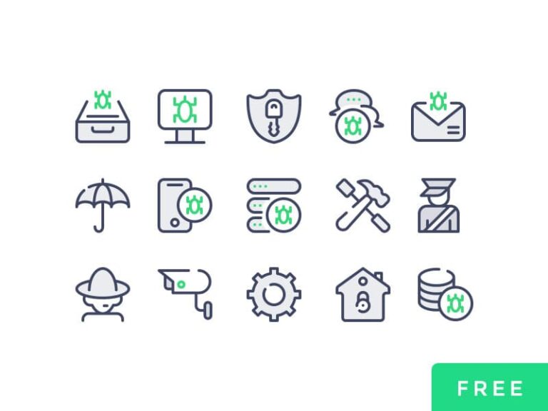 Free Cyber Security PSD Icon Set