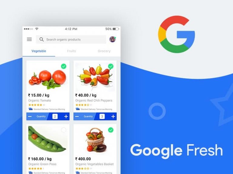 Free Google Fresh App UI Design