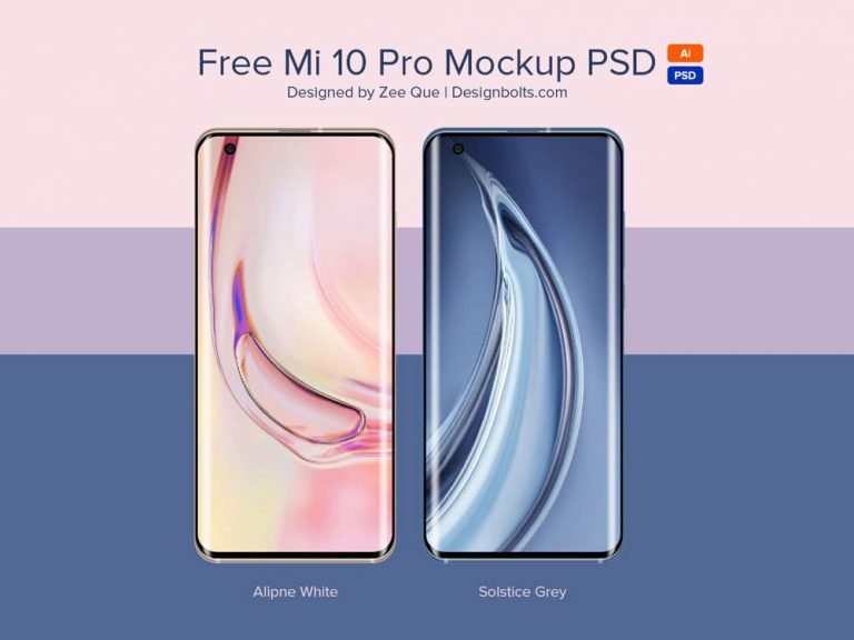 Free Mi 10 Pro PSD & Ai Mockup
