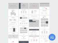 Free One Page Website PSD Wireframes