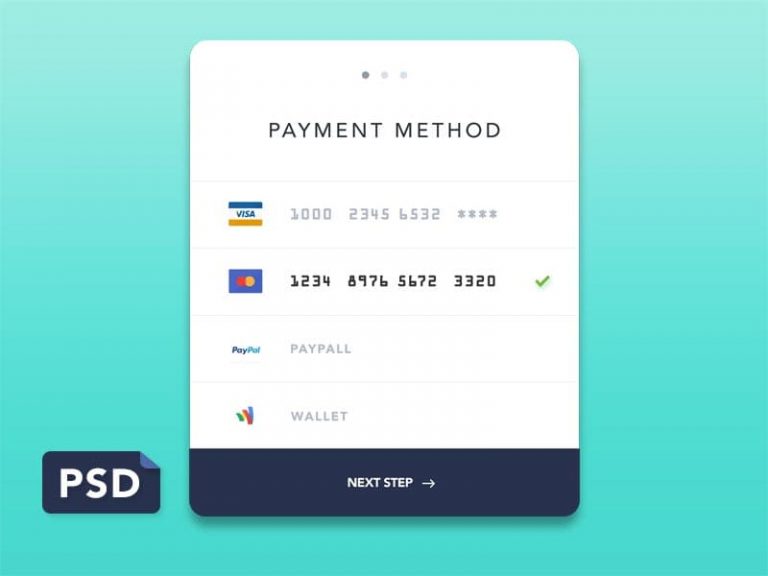 Free Payment Method UI Design