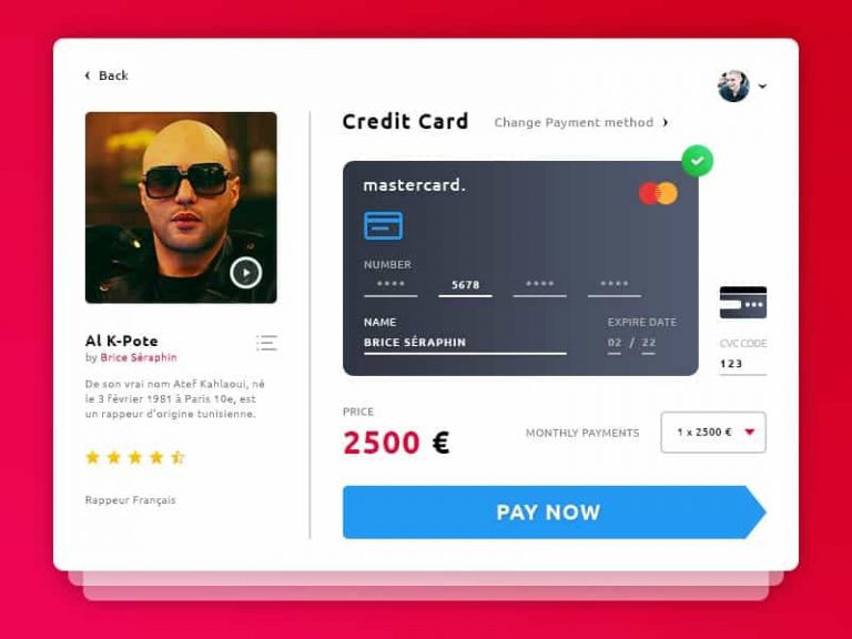 Free Payment Page PSD UI Design
