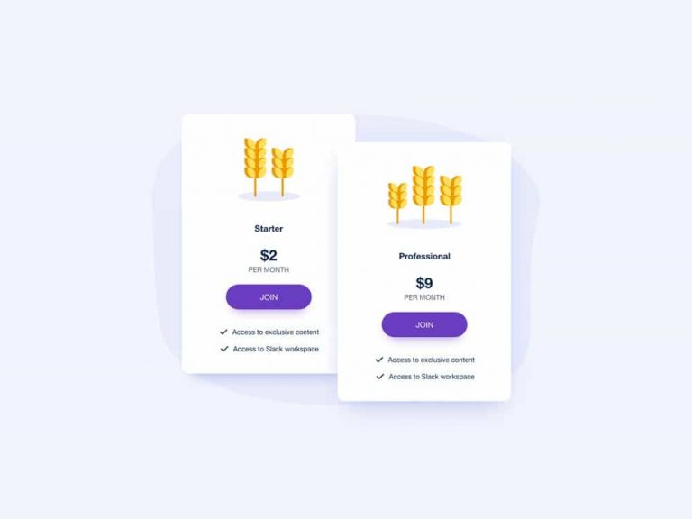 Free Pricing Cards UI Design for Sketch
