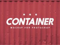 Free Shipping Container Logo Mockup