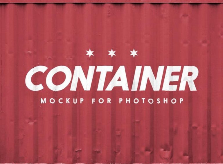 Free Shipping Container Logo Mockup