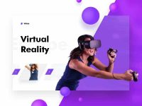 Free VR Website Hero Design for Adobe XD
