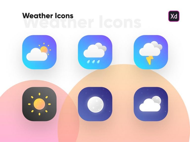 Free Weather Icon Set for XD