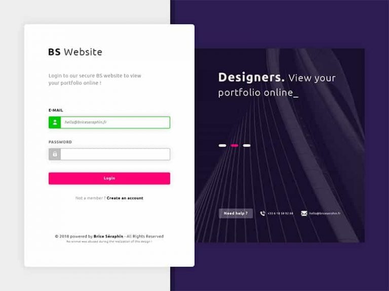 Free Web Sign In Page UI Design