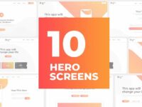 10 Free Hero Screens PSD UI Kit