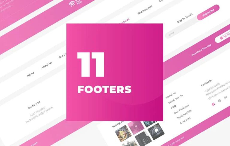 11 Free Footer Designs PSD UI Kit
