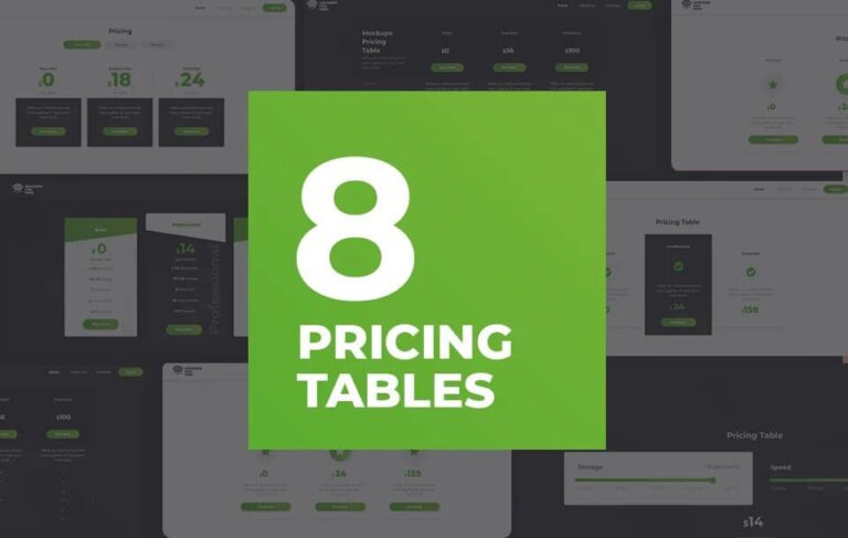 8 Free Pricing Tables PSD Templates