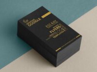 Free Golden Foil Texture Business Card Mockup