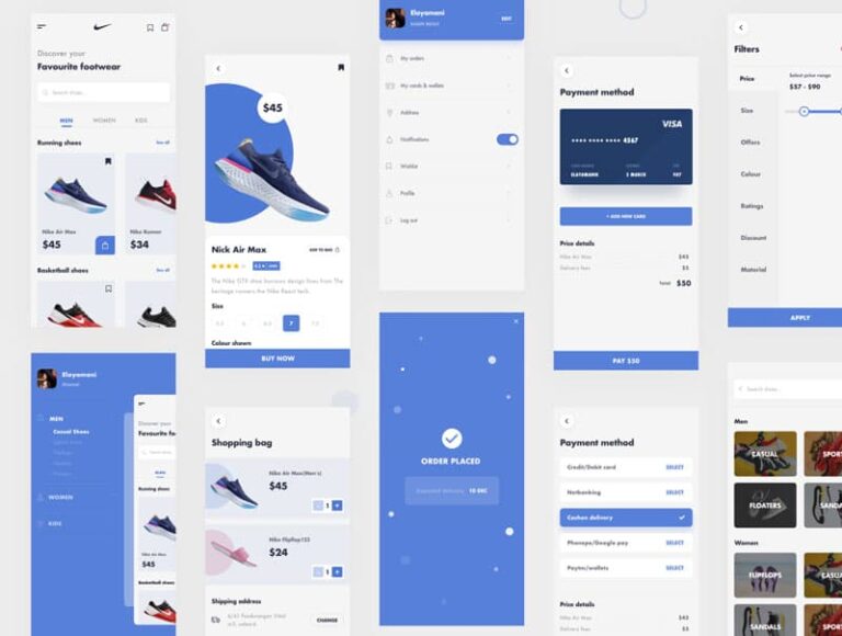 Free Nike App Redesign UI Kit