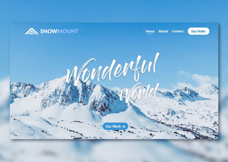 Free Ski Resort Landing Page XD Template