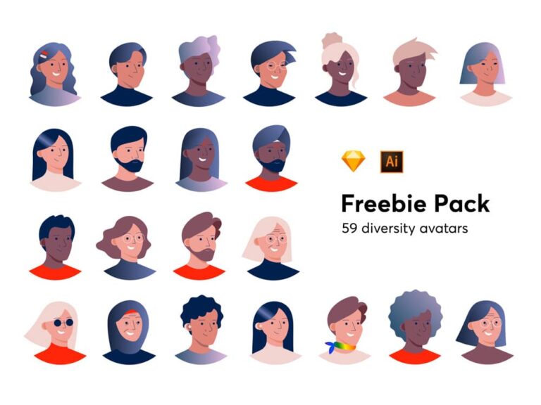 59 Free Diversity Avatars for Sketch & Illustrator